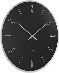 Wandklok Mirror Numbers - Zwart glas - Ø40cm