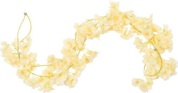 Kerstslingers met bloemen 6 st 180 cm champagnekleurig