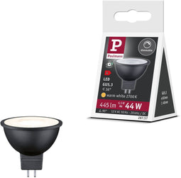 Paulmann GU5,3 - LED 445lm 2700K 36° dim - Zwart mat