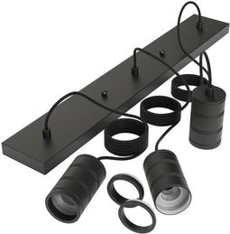 Calex Retro Plafondlamp - Pendellamp 3x E27 - Verstelbare hoogte - Zwart