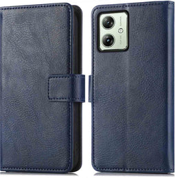 iMoshion Hoesje Geschikt voor Motorola Moto G54 Hoesje Met Pasjeshouder - iMoshion Luxe Bookcase - Donkerblauw
