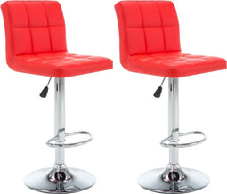 vidaXL - Barstoelen - 2 - st - kunstleer - rood