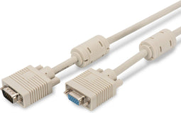 Digitus AK-310203-050-E VGA-kabel VGA Verlengkabel VGA-stekker 15-polig, VGA-bus 15-polig 5.00 m Grijs Schroefbaar, Met