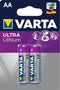 Varta Ultra Lithium - AA Penlite Batterijen - 8x Krachtiger - (2 stuks)