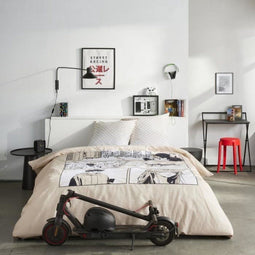 Beddengoedset - TODAY - JAVA - 2 personen - 240 x 220 cm - Katoen - Manga print - Beige