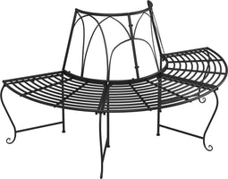 vidaXL - Boombank - halfrond - Ø159 - cm - staal - zwart