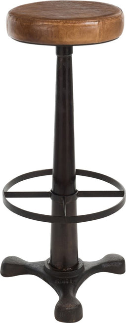 J-Line barstoel - leder/metaal - bruin