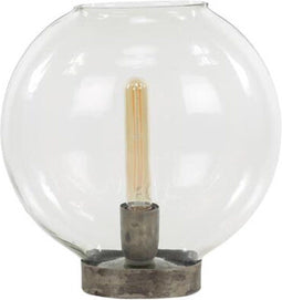 Tafellamp clear glass - Zwart nikkel