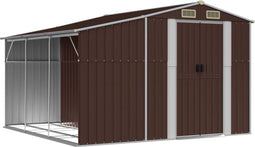 vidaXL - Tuinschuur - 277x279x179 - cm - gegalvaniseerd - staal - bruin