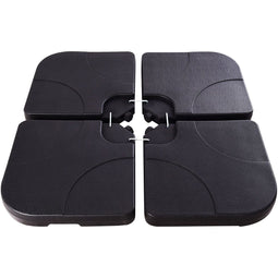 Coast Paraplubak Set - Vulbare Parasolvoet voor Zweefparasol - 4-delig - Zwart 51 x 51 x 8 cm