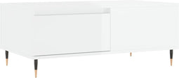 vidaXL - Salontafel - 90x50x36,5 - cm - bewerkt - hout - hoogglans - wit
