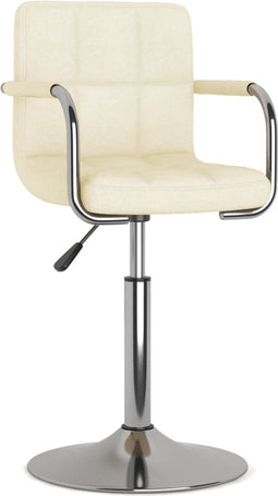 vidaXL - Barkruk - stof - crèmekleurig