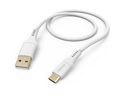 Hama Flexible Wit - USB-A naar USB-C Kabel - 150cm - Snellaadkabel - Wit