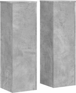 vidaXL - Plantenstandaards - 2 - st - 25x25x80 - cm - bewerkt - hout - betongrijs