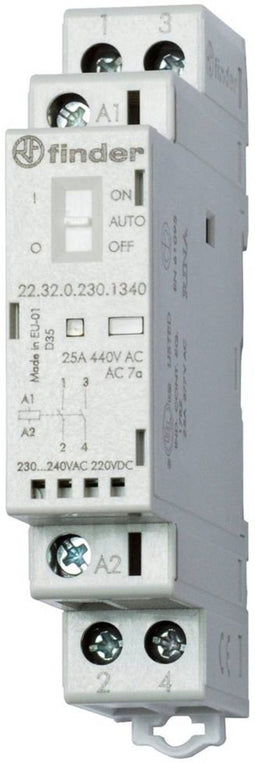 Finder 22.32.0.012.4340 Contactor 2x NO 12 V/DC, 12 V/AC 25 A 1 stuk(s)