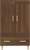 vidaXL - Hoge - kast - 70x31x115 - cm - bewerkt - hout - bruin - eikenkleur