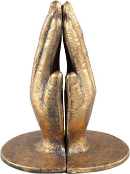 PTMD Welder Ronde Boekenhouders Handen - 15x12x18 cm - Metaal - Goud