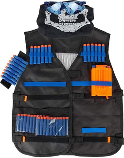 VAIVE Tactical vest V-2021 - Nerf vest met veiligheidsbril en 20 pijltjes - Zwart