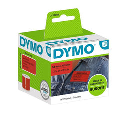 DYMO originele LabelWriter grote verzendlabels/naamkaarten | 54 mm x 101 mm | zwart op rood | Rol van 220 zelfklevende etiketten | Geschikt voor de LabelWriter labelprinters | Gemaakt in Europa