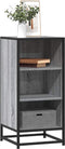 vidaXL - Dressoir - 35,5x35x76 - cm - bewerkt - hout - en - metaal - grijs - sonoma