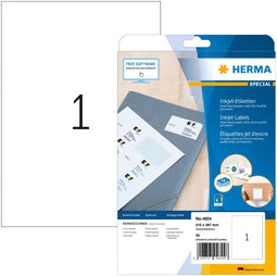 Herma 4824 - Etikettenpapier A4 - 90gr fotokwaliteit - Witte rechthoekige etiketten (25 vel)