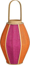 Mica Decorations Roger Lantaarn - H45 x Ø32 cm - Jute - Fuchsia Oranje
