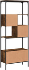 vidaXL - Boekenkast - 5-laags - 76x33x188,5 - cm - bewerkt - hout - gerookt - eiken