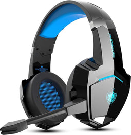 PHOINIKAS G9000 BT - Bluetooth Gaming Headset met Microfoon - 50 mm Drivers - Zwart Blauw