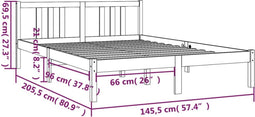 vidaXL - Bedframe - zonder - matras - massief - hout - 140x200 - cm