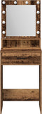 vidaXL - Kaptafel - met - LED - Verlichting - - - Oud - Hout, - 50x41x135 - cm