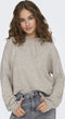 Jacqueline de Yong Jdyrue Life - Trui L/s Short Hood Pul Knt - Regular fit - Chateau Gray