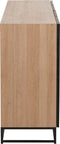 J-Line dressoir 4 Deuren Zigzag - hout/metaal - naturel/zwart