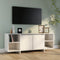 vidaXL - Tv-meubel - 130x35x50 - cm - bewerkt - hout - hoogglans - wit