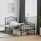 vidaXL - Bedframe - met - hoofd- - en - voeteneinde metaal - zwart - 90x190 - cm