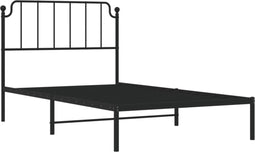 vidaXL - Bedframe - met - hoofdbord - metaal - zwart - 107x203 - cm