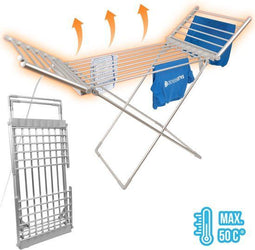 Silvergear Elektrisch Droogrek - Verwarming - 20 verwarmde buizen - Wit