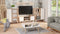 Salontafel - 90x50x55 cm - beukenhout poten - wit beige