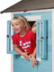 AXI Beach Lodge XL Speelhuis in Caribisch Blauw - Met Verdieping en Witte Glijbaan - Speelhuisje voor de tuin / buiten - FSC hout - Speeltoestel voor kinderen
