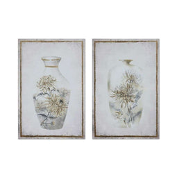 Schilderij DKD Home Decor Vaas (50 x 1,8 x 70 cm) (2 Stuks)