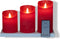 Anna's Collection - 3ST OPLAADBARE KAARS WAX ROOD RUSTIEK BEWEGENDE...