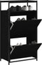 Schoenenkast 60x34x112 cm bewerkt hout zwart