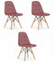 Velvet stoel - 3 stuks - donkerroze - zelfmontage