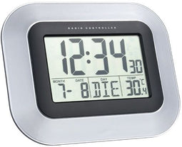 TechnoLine WS 8005 - Radio gestuurde wandklok - DCF-77 temperatuurwekker - Zilver
