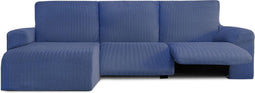 Hoes voor chaise longue met korte armleuning links Eysa JAZ Blauw 120 x 120 x 360 cm