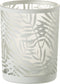 J-Line windlicht Bladeren - glas - wit - medium - 2 stuks