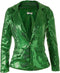 Dressforfun Paillettenjas - Damesjack - Glinsterende pailletten - Groen XXL