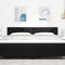 vidaXL - Hoofdbord - Knopgeplooid - Zwart - 180 - cm - Stof