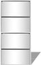 vidaXL - Schoenenkast - met - 4 - spiegels - 63x17x134 - cm - wit