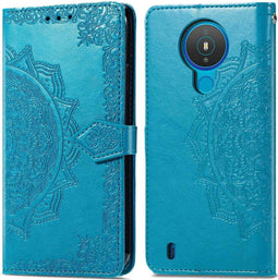 iMoshion Hoesje Geschikt voor Nokia 1.4 Hoesje Met Pasjeshouder - iMoshion Mandala Bookcase - Turquoise