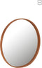 J-Line spiegel Rond - textiel/glas - cognac - large - Ø 60 cm